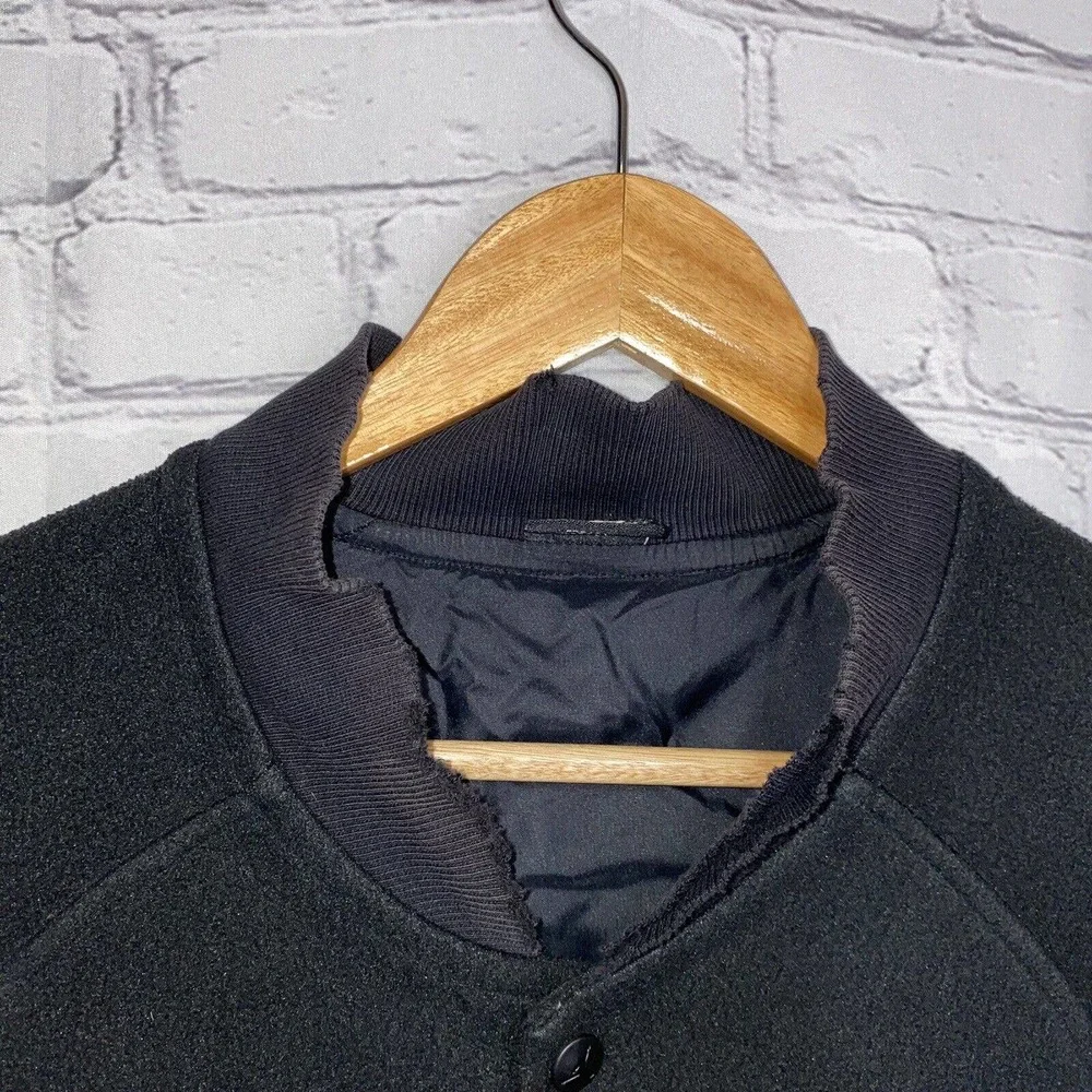 Nike Air Jordan Jumpman Leather Wool Jacket Letterman Varsity Black Red XXL